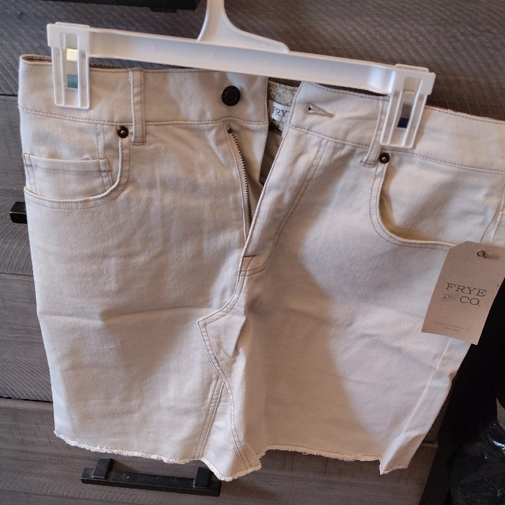 Frye Cream Denim Skirt